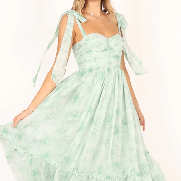 Petal and Pup Floret Midi Dress - Sage - Picture 2 of 5